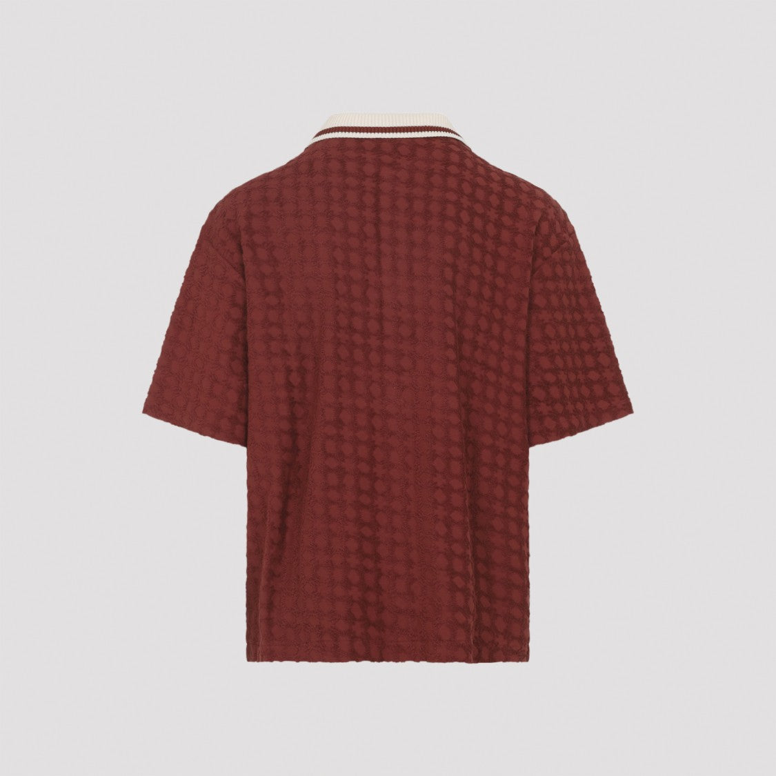 Amiri Textured Short-Sleeve Cotton Shirt With Contrasting White Collar