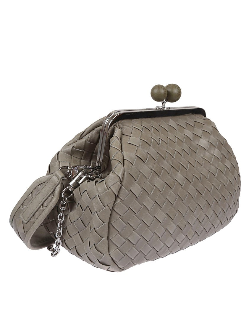 Max Mara Woven Wool Clutch With Detachable Chain Strap