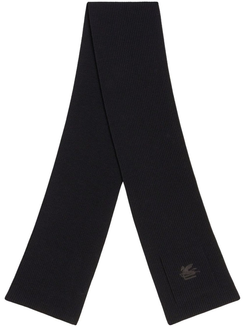 Etro Ribbed Wool Scarf With Minimalist Design