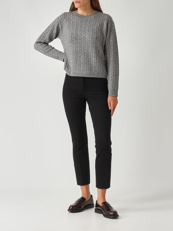 Max Mara Ussuri Cable Knit Sweater In Virgin Wool