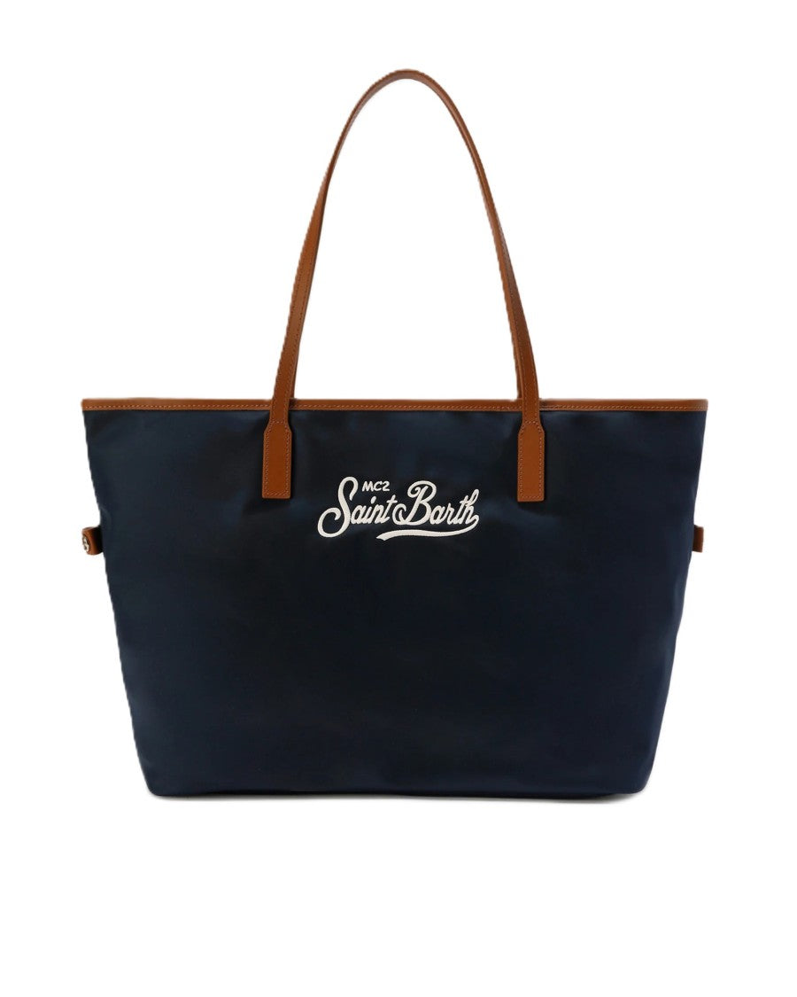 Mc2 Saint Barth Soft-Structured Nylon Tote Bag With Embroidered Logo