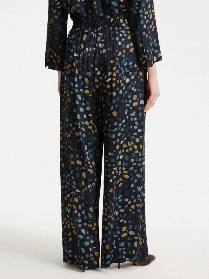 Marella Wide-Leg Pants With Abstract Spotted Pattern