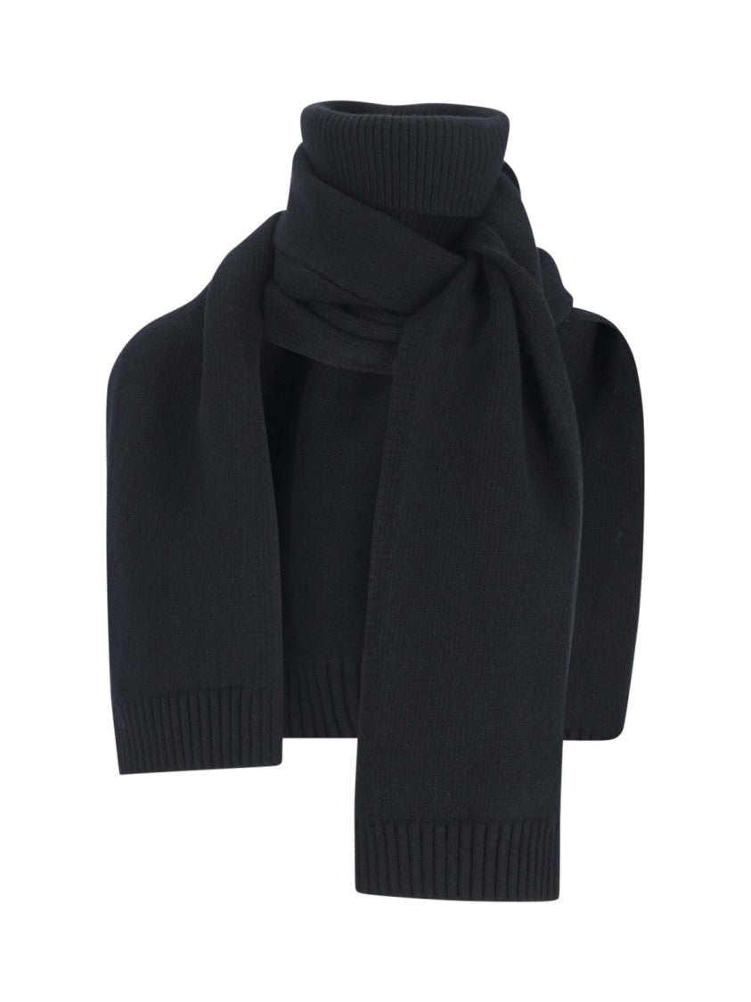 Ivir Solid Black Scarf With Smooth Texture And Neat Finish