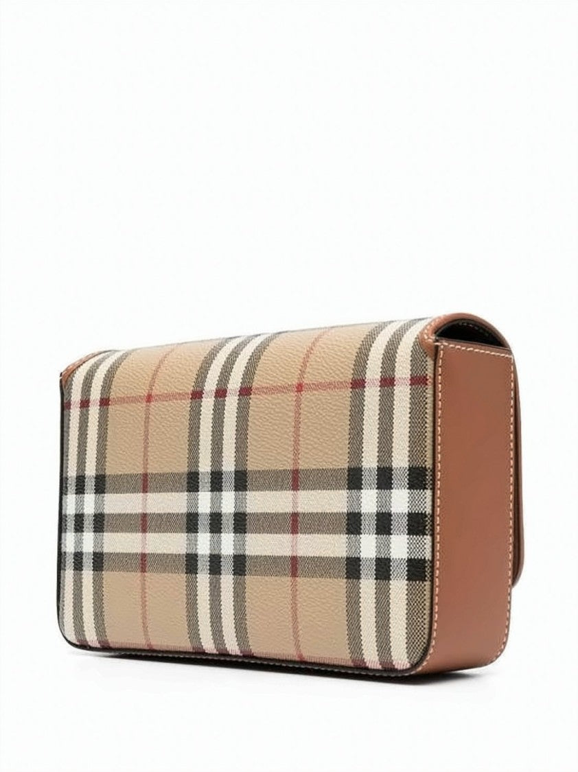 Burberry Rectangular Crossbody Bag With Iconic Checkered Pattern