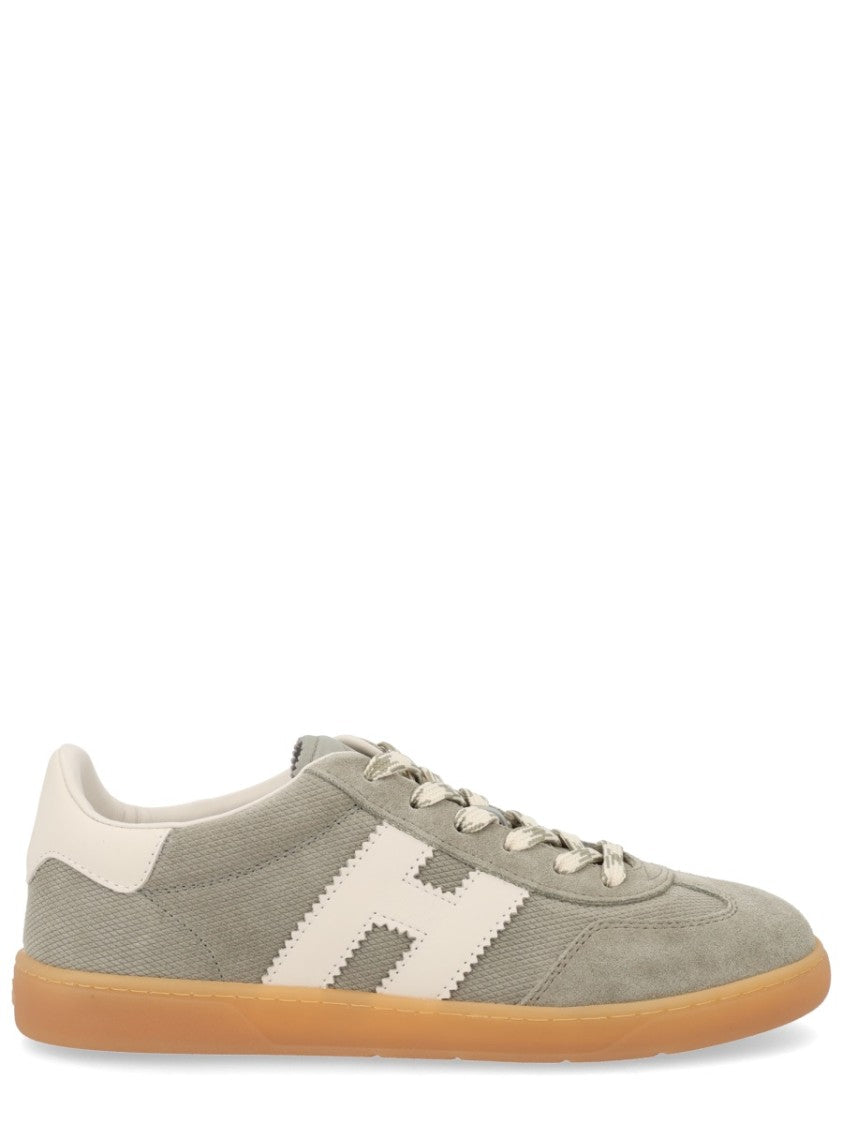 Hogan Neutrals Cool Side Stitched Logo Suede Sneakers