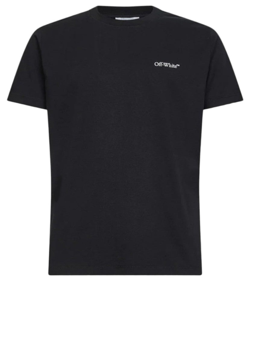 Off-White Contrast Logo Print Black Cotton T-Shirt