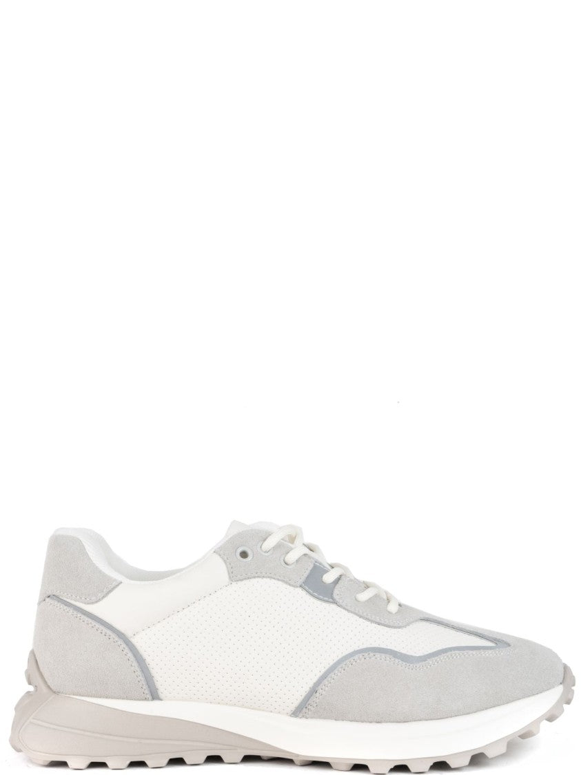 Sergio Moretti Light Grey Leather And Suede Casual Trainers