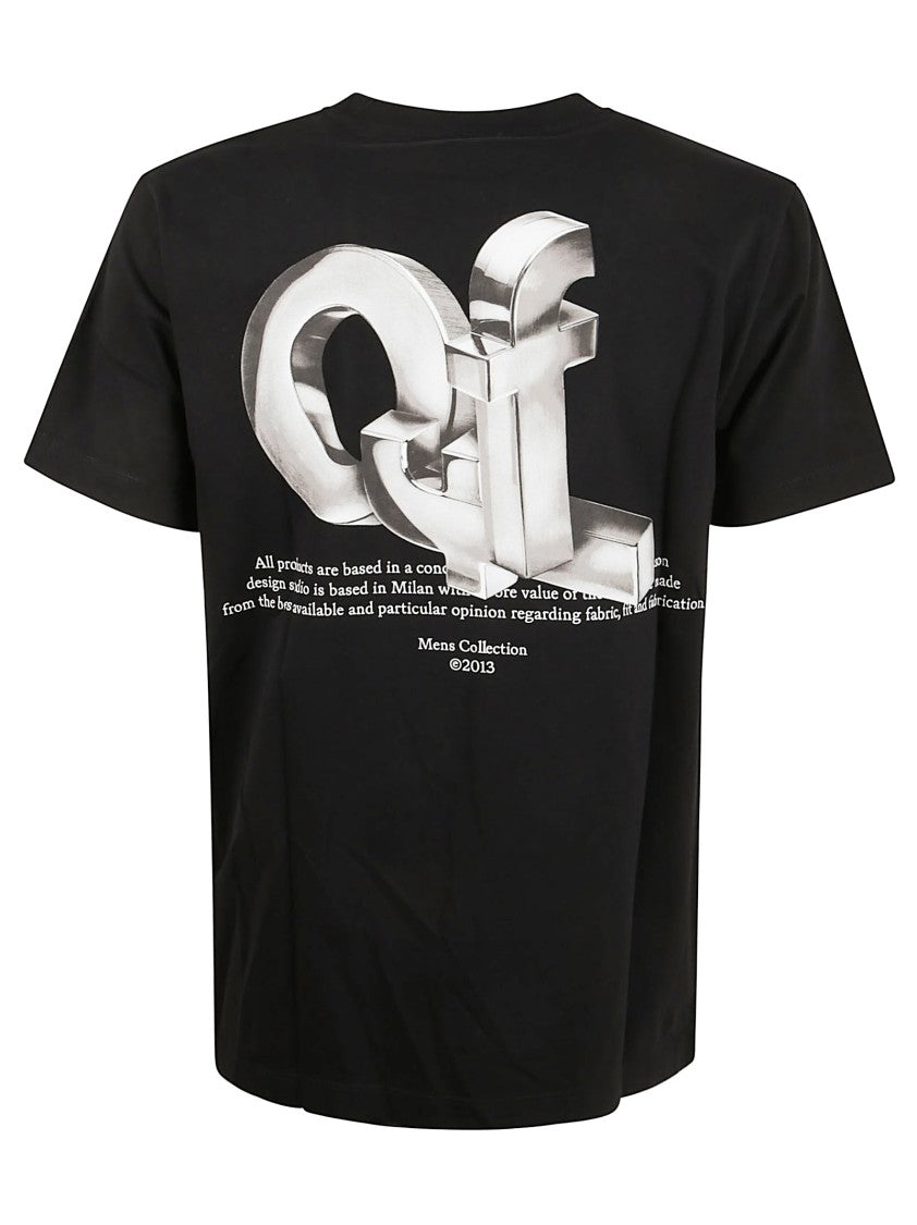 Off-White Short-Sleeved T-Shirt With Choker Neckline