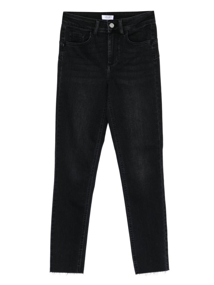 Liu Jo Slim Straight-Leg Jeans With Raw Hem Detail