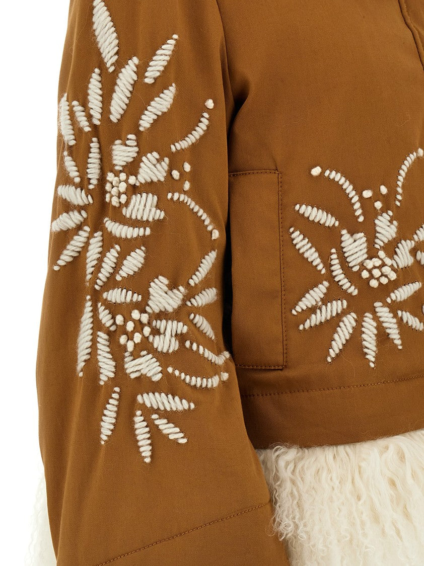 Ermanno Scervino Fur-Embellished Cotton Parka With Quilted Lining