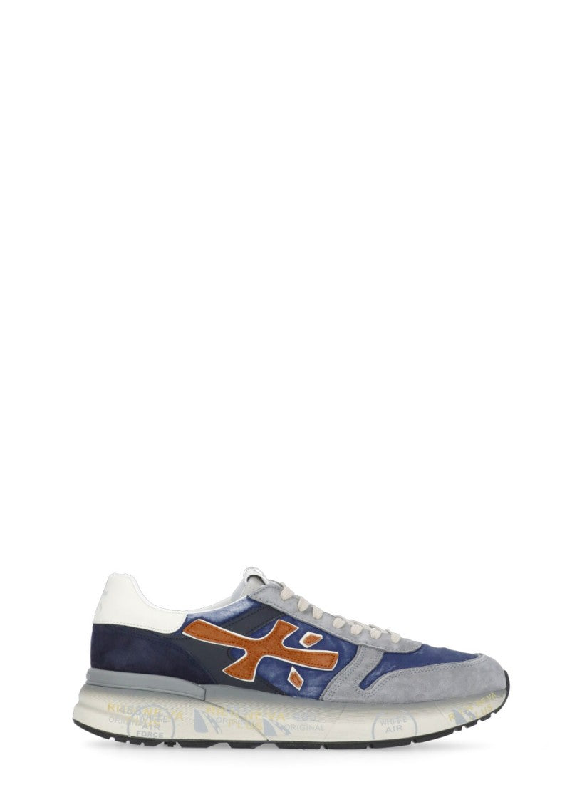 Premiata Blue Mick 7215 Suede-Blend Sneakers