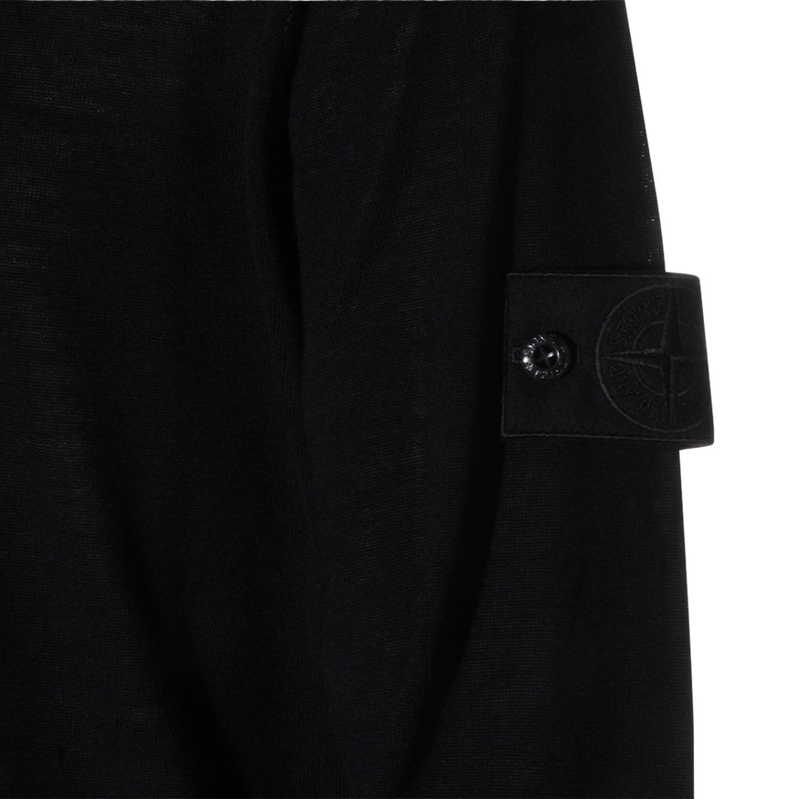 Stone Island Black Sweater With Round Neckline And Long Sleeves