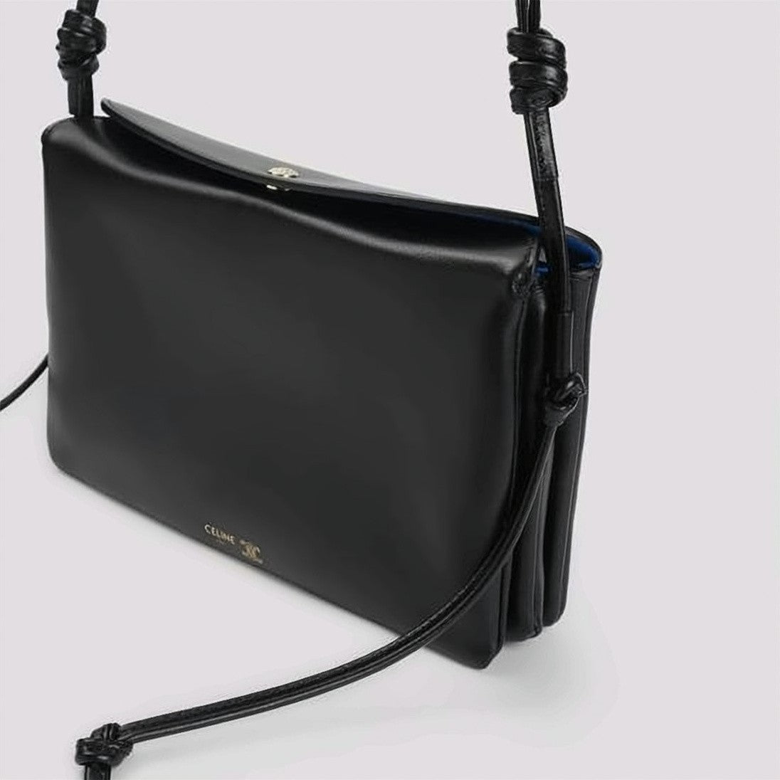 Celine Structured Flap Shoulder Bag In Smooth Lambskin