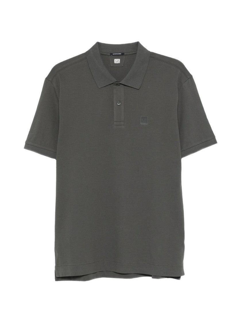 C.P. Company Grey Subtle Logo Polo Shirt