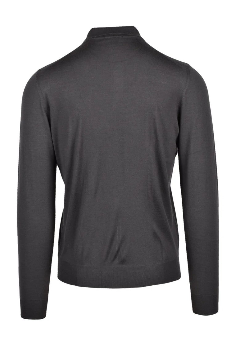 Drumohr Merino Wool Knit Polo - Stone