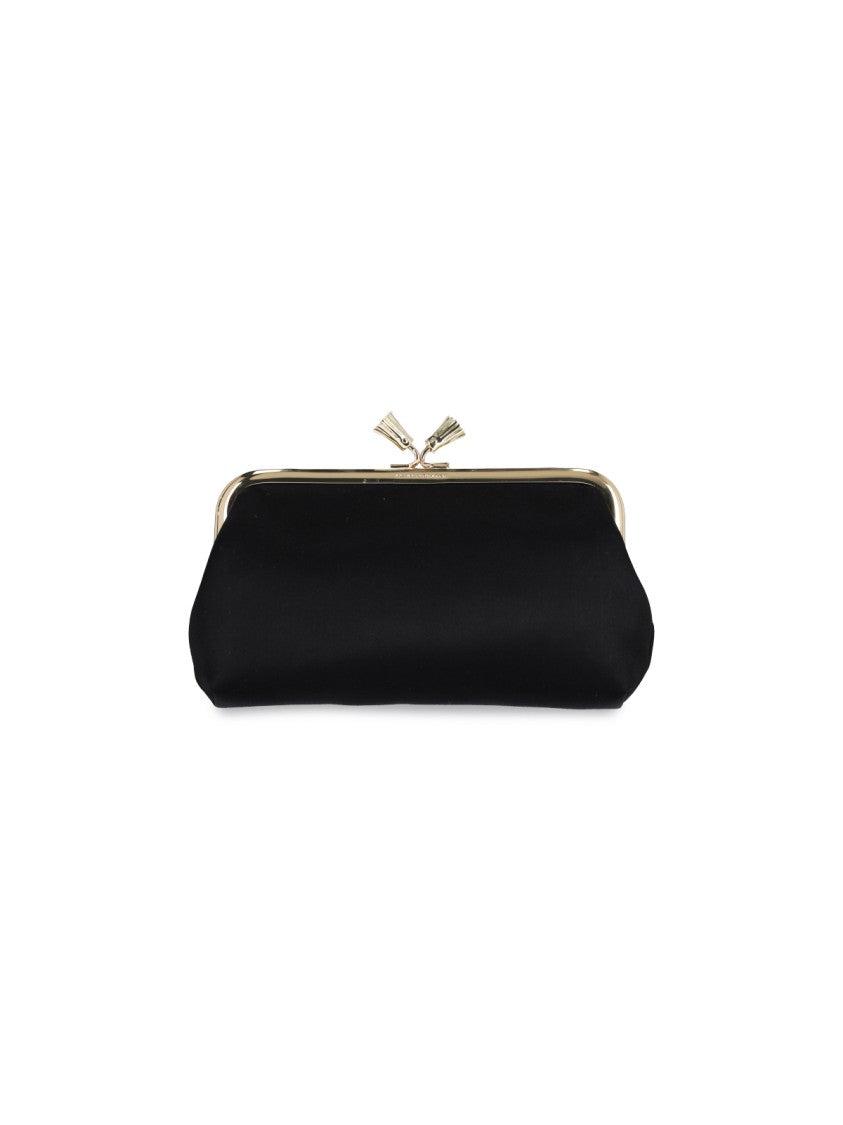 Anya Hindmarch Black Bespoke Maud Tassel Viscose Clutch