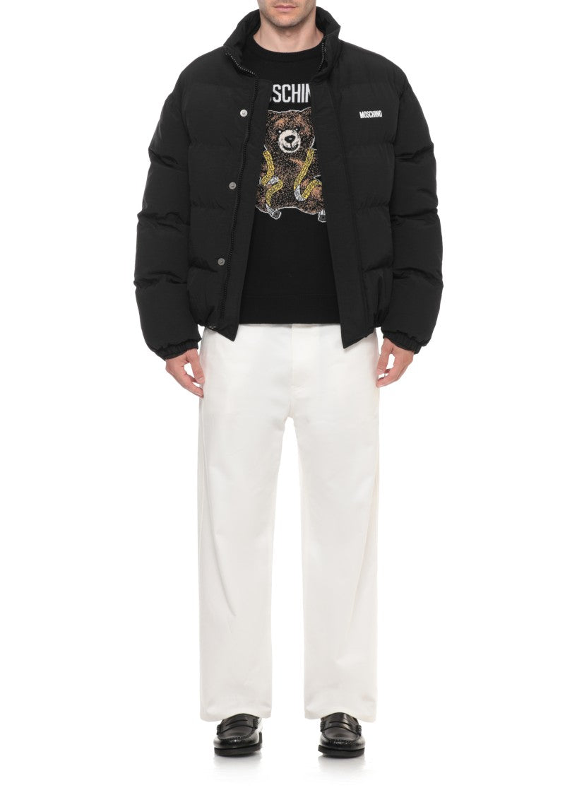 Moschino Black Teddy Bear Embroidered Wool Sweater