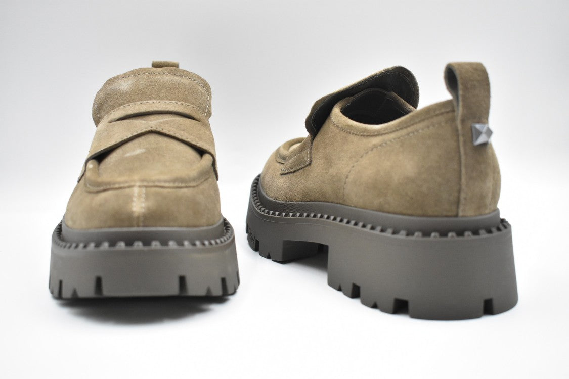 Ash Laced Flat Shoes With Suede Finish