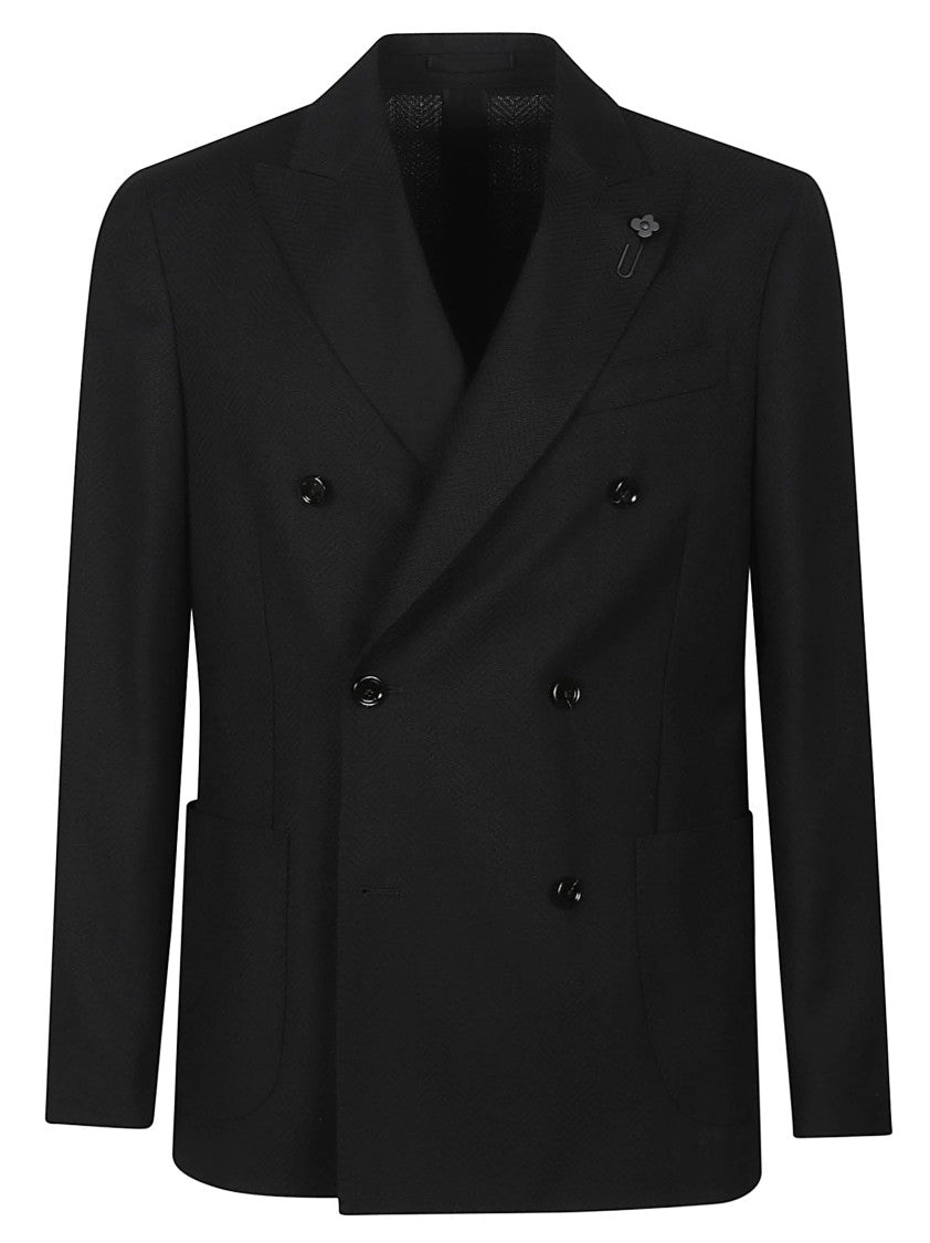 Lardini Double-Breasted Virgin Wool Blazer