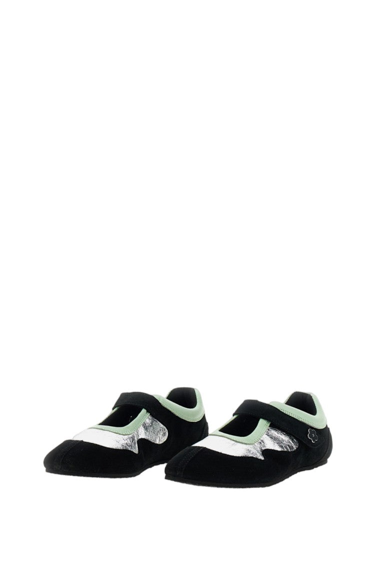 Cecilie Bahnsen Mint Silver Black Cbcosmo Leather Suede Sneakers