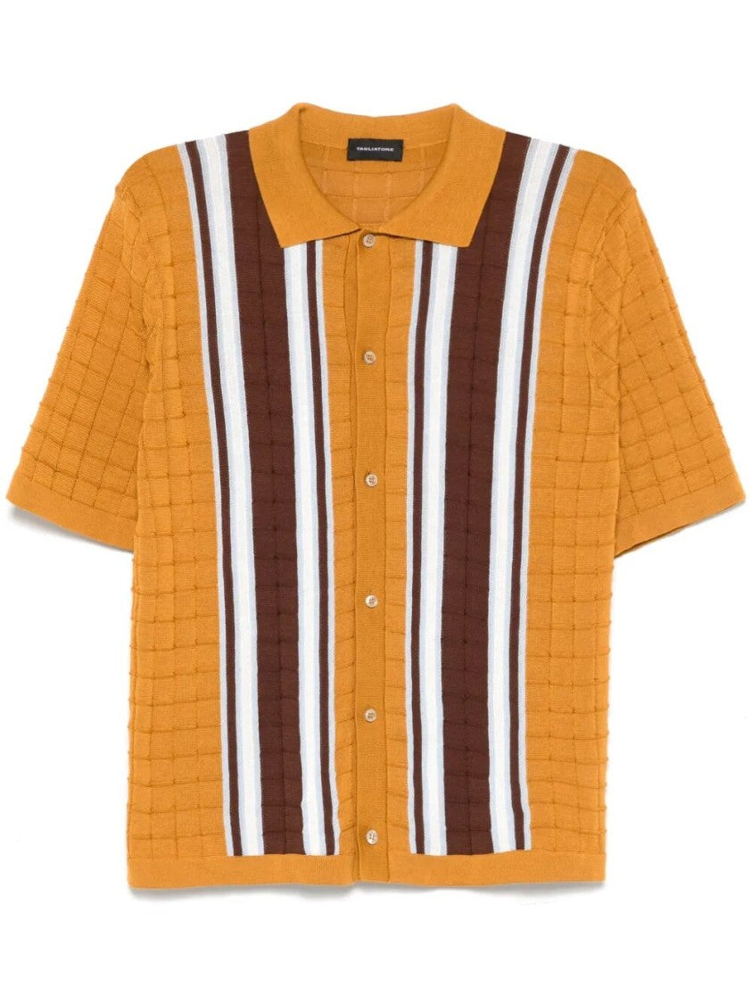 Tagliatore Short-Sleeved Polo With Textured Grid Pattern