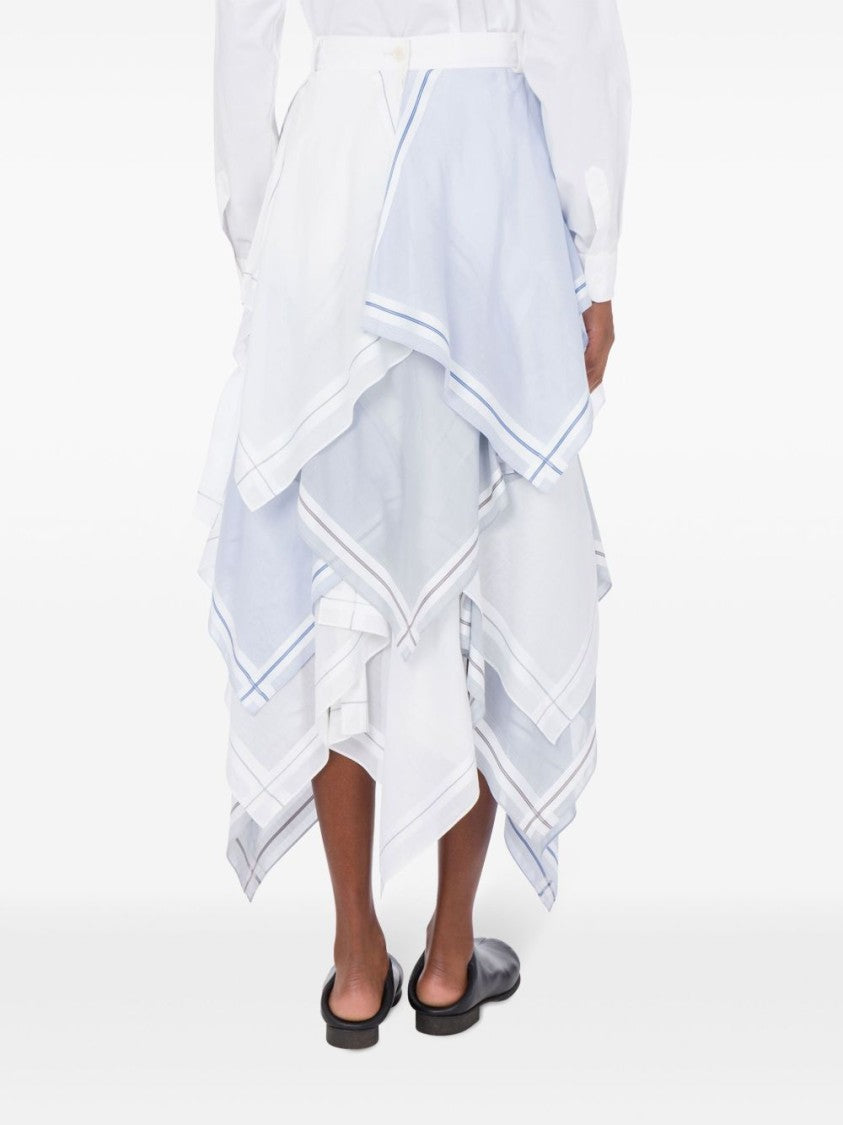 Moschino White Red Layered Handkerchief Hem Skirt