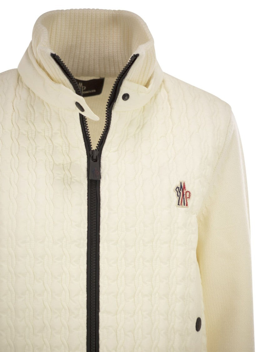 Moncler Grenoble Wool Padded Cardigan With Zip