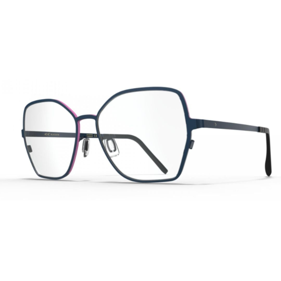 Blackfin Bf1082 Antigua Sleek Geometric Blue Frame Eyeglasses With Adjustable Nose Pads