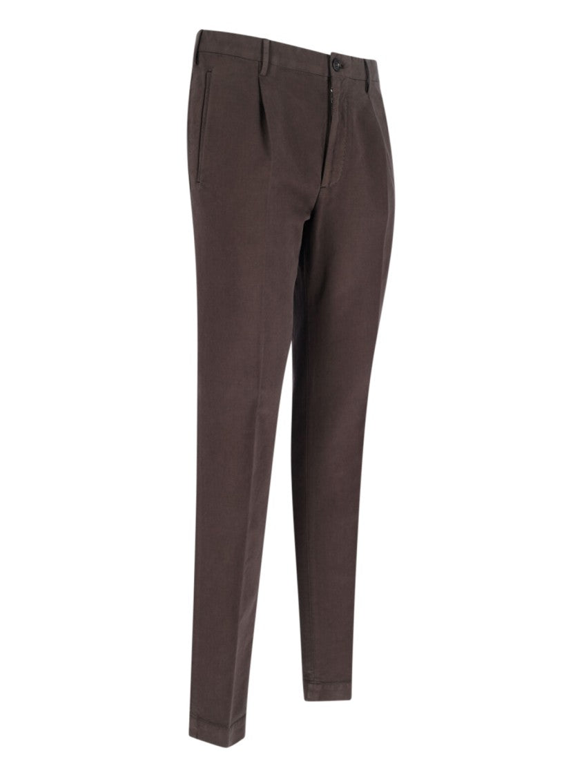 Incotex Medium Rise Brown Chinos