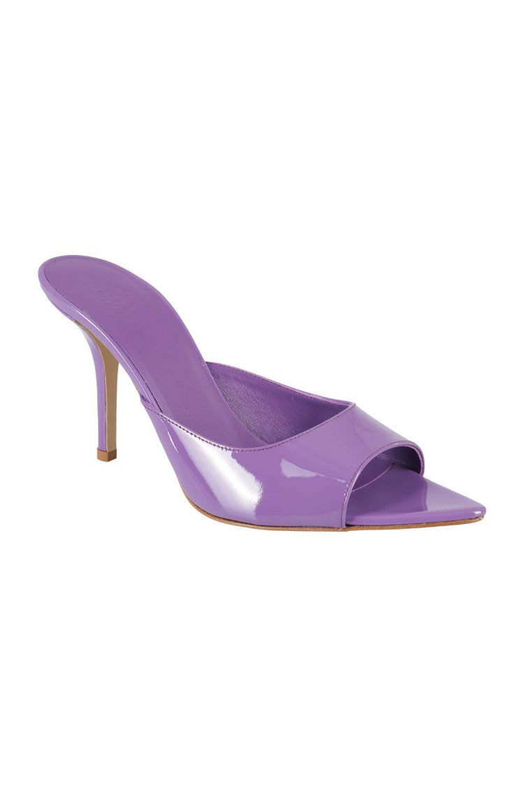 Gia Borghini Pointed Toe Mule In Glossy Purple Leather