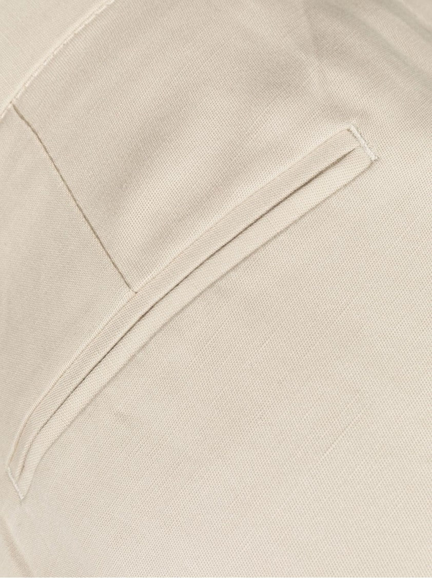 Msgm Tailored Trousers With Linen-Lyocell Blend And Finish