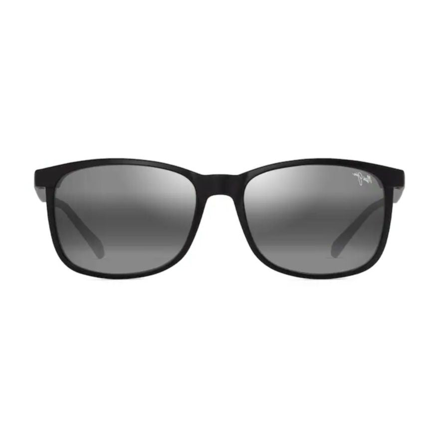 Maui Jim Hulili Matte Black Rectangular Frame Sunglasses With Gradient Grey Lenses