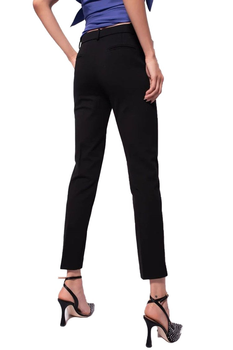 Pinko Cropped Black Trousers Tailored Fit Minimalist