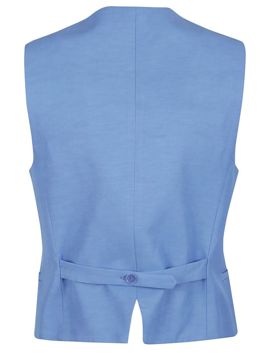 Parosh Cerulean Blue Tailored Vest