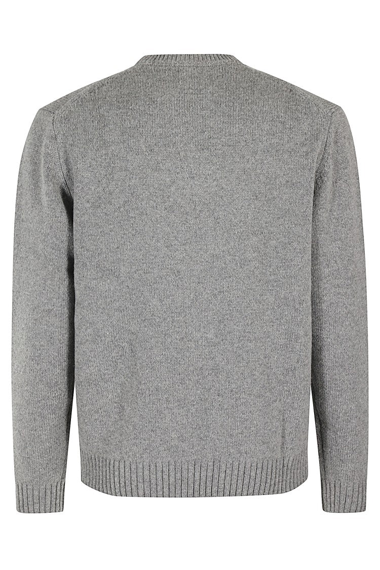 Aspesi Classic Gray Crew Neck Sweater With Ribbed Trim