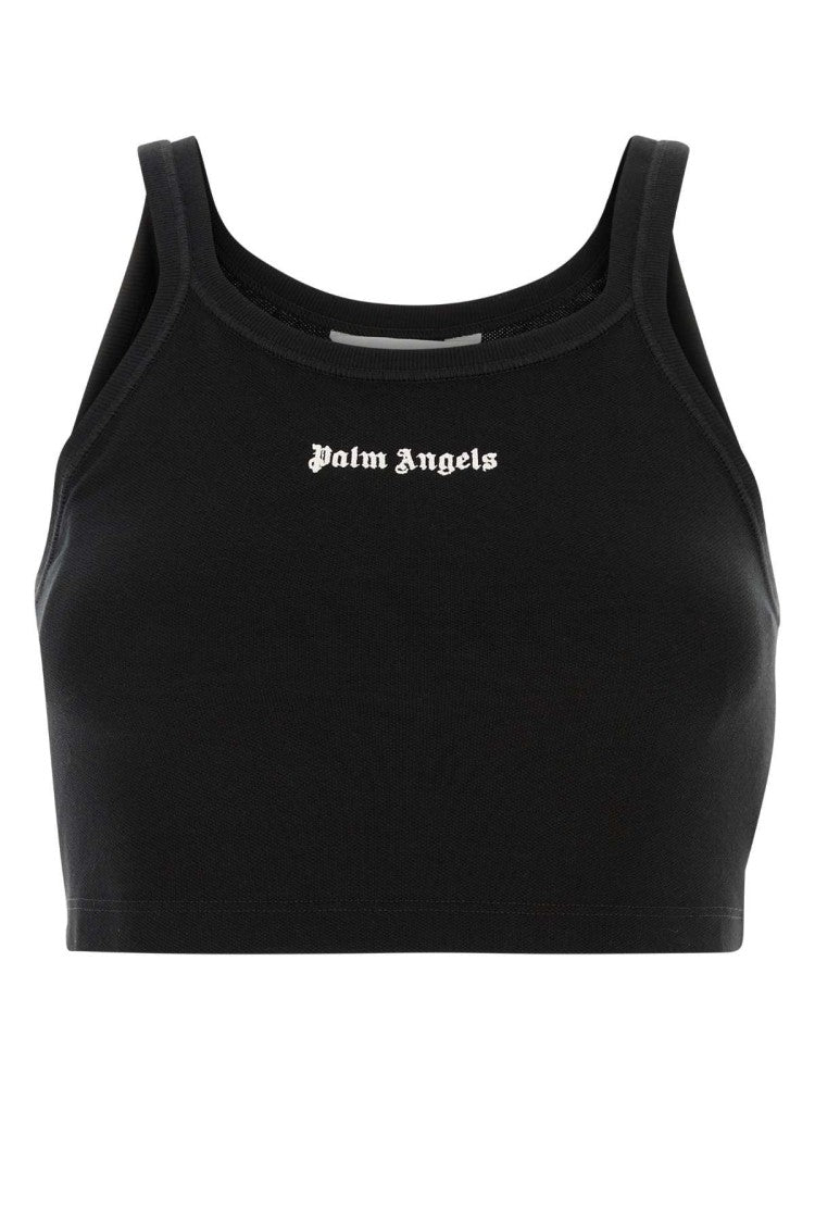 Palm Angels Black Piquet Top