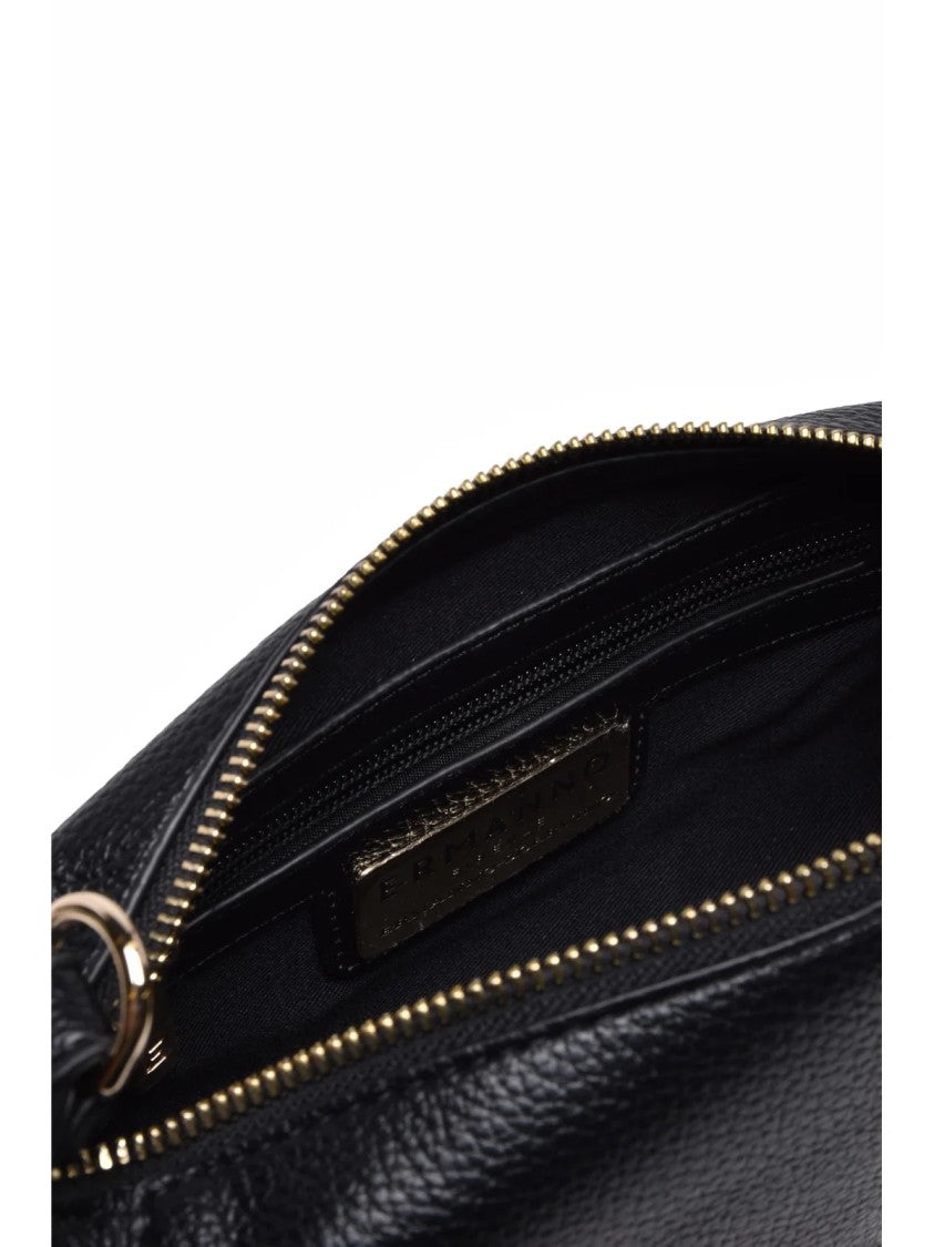 Ermanno Firenze Victoria Handbag With Textured Pebbled Finish And Gold-Tone Hardware