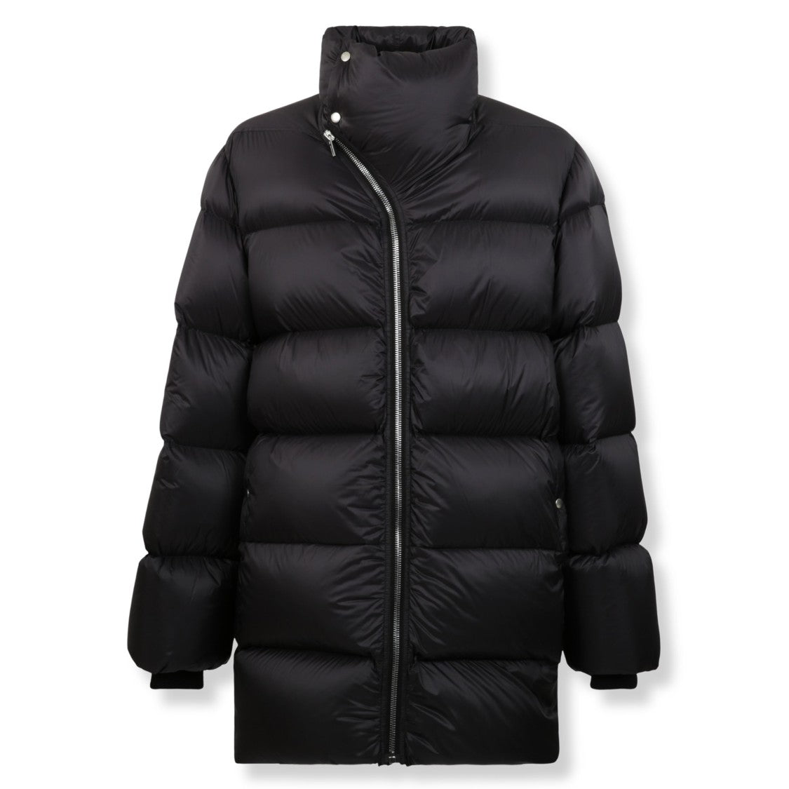 Rick Owens Asymmetrical Zip High Collar Down Jacket