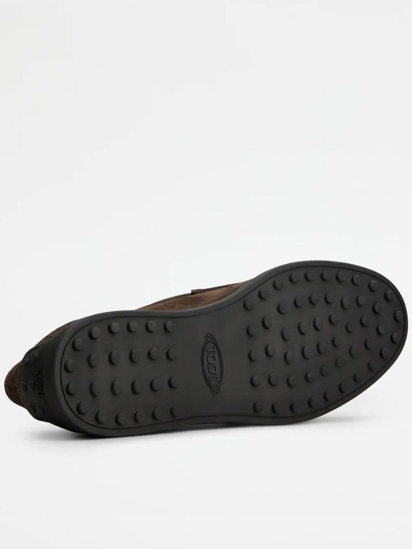 Tod's Luxurious Brown Suede Loafers With Penny Strap