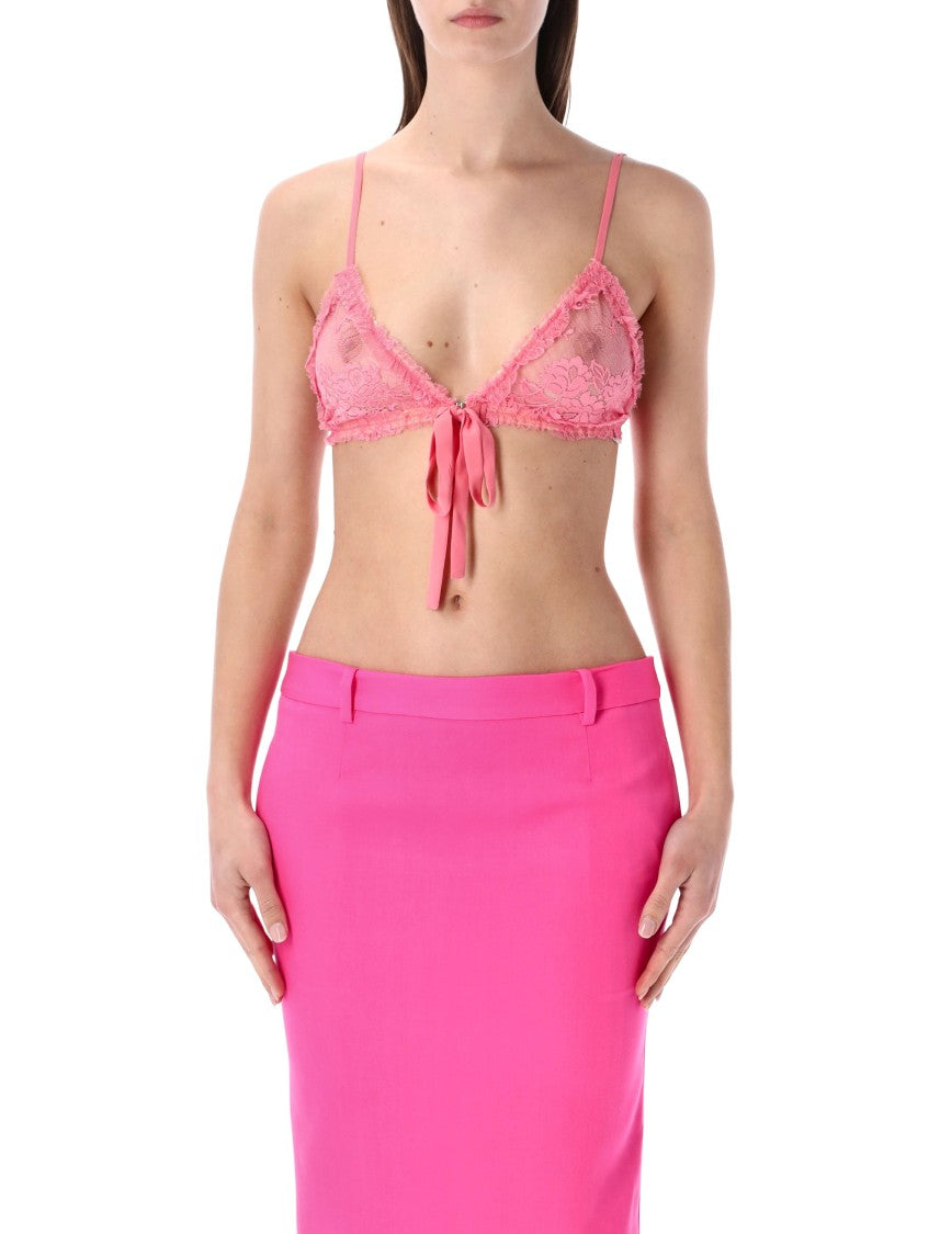 The Attico Pink Lace Bra