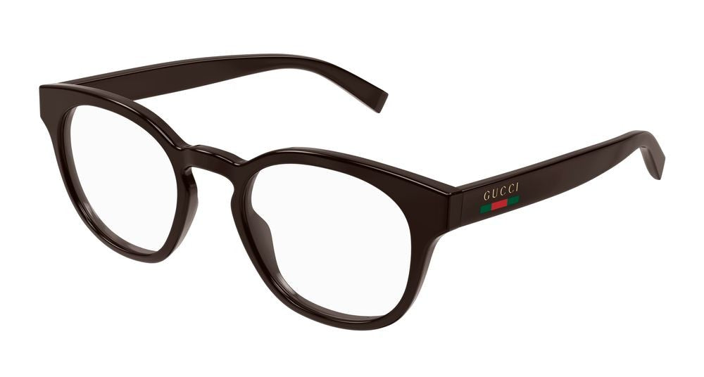 Gucci Brown Translucent Angular Bridge Eyeglasses