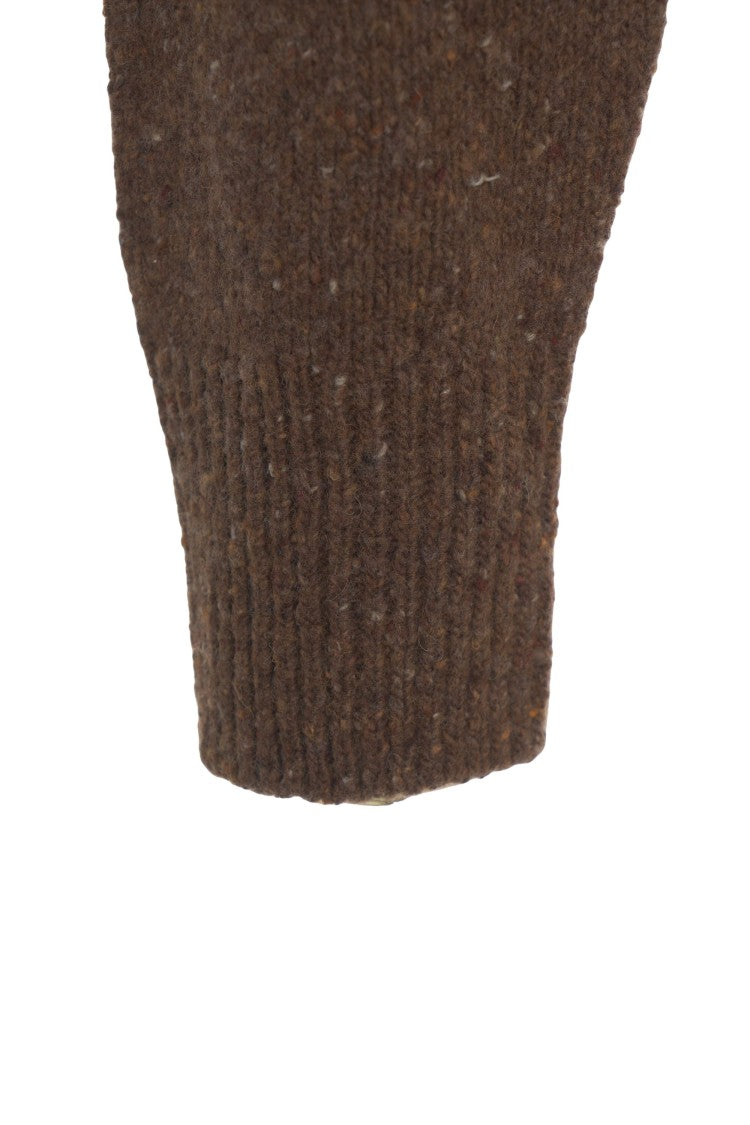 Department Five Textured Knit Cardigan With Round Neckline And Button Closure