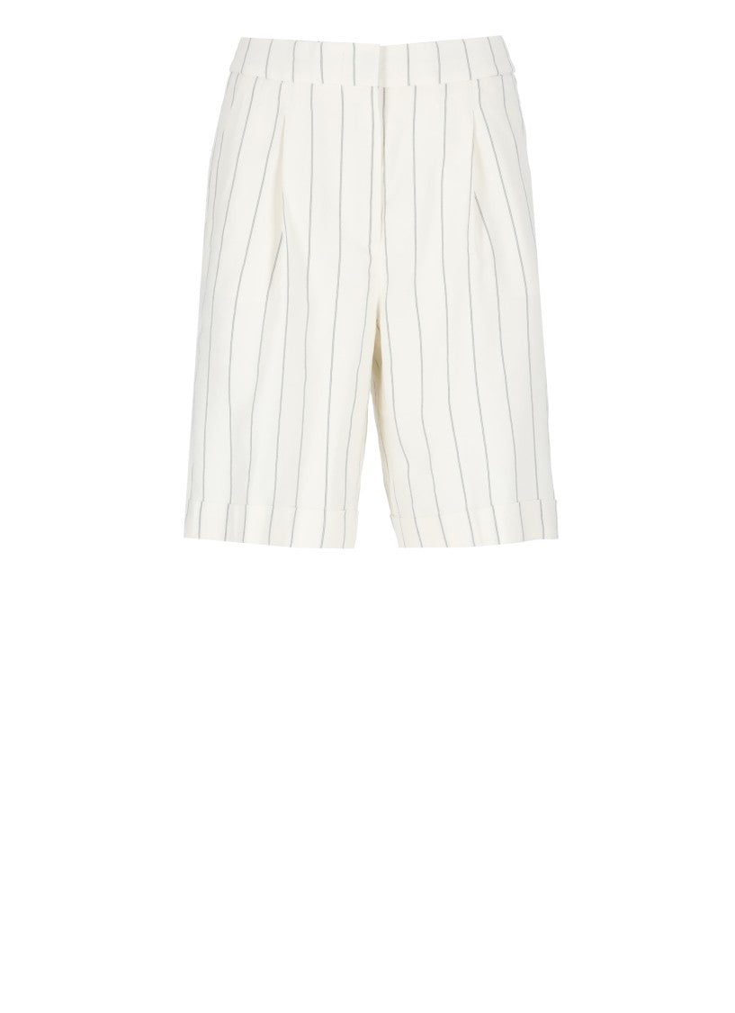 Peserico Ivory Linen Blend Shorts