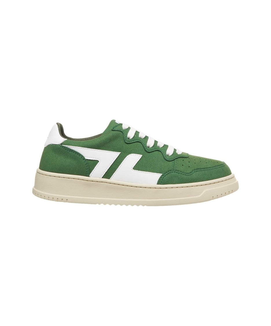 Zeta Green Sneakers With Rounded Silhouette And Unique Logo