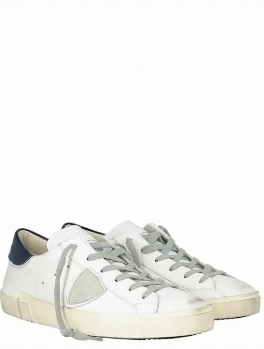 Philippe Model Prsx Low Calfskin Lace Up Sneakers