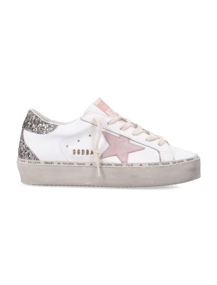 Golden Goose Hi Star Low-Top Sneakers With Pink Suede Star