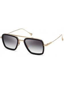 Dita Bold Geometric Black Sunglasses With Metallic Finish