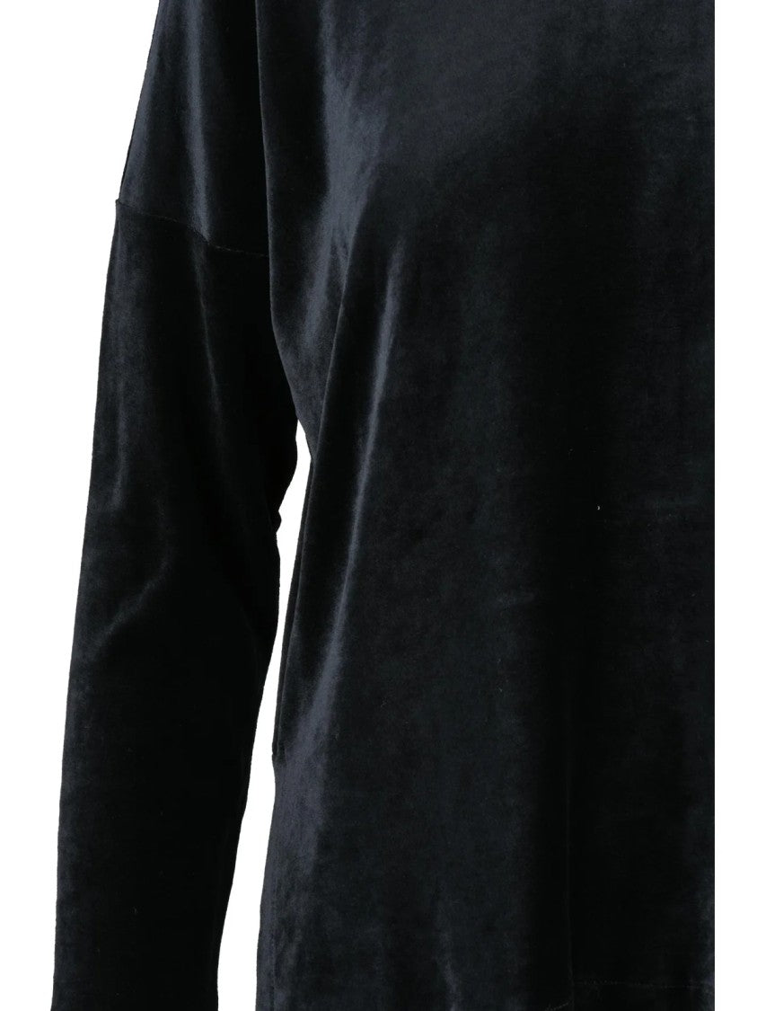 Mama B. Black Cotton-Blend Cowl Neck Sweatshirt