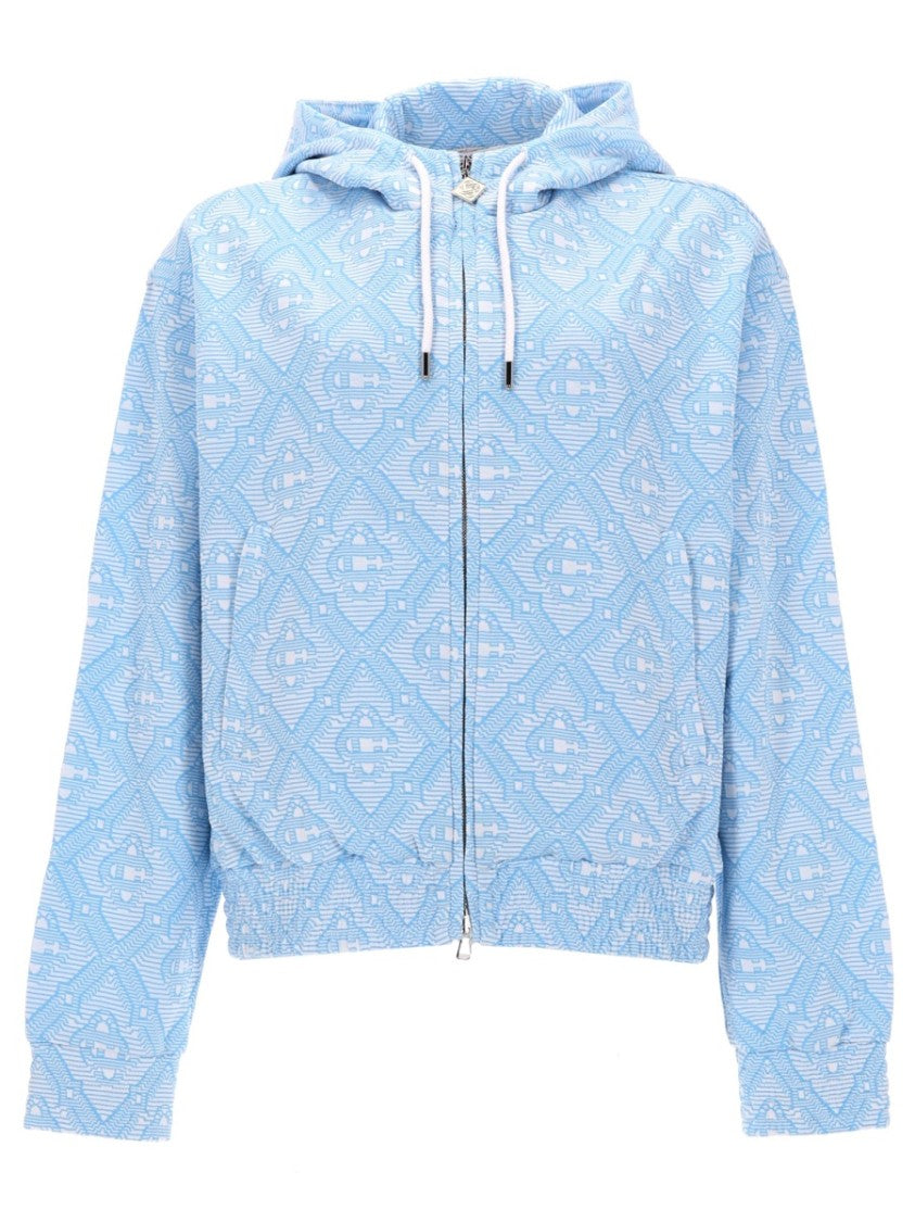 Casablanca Light Blue Geometric Jacquard Hoodie