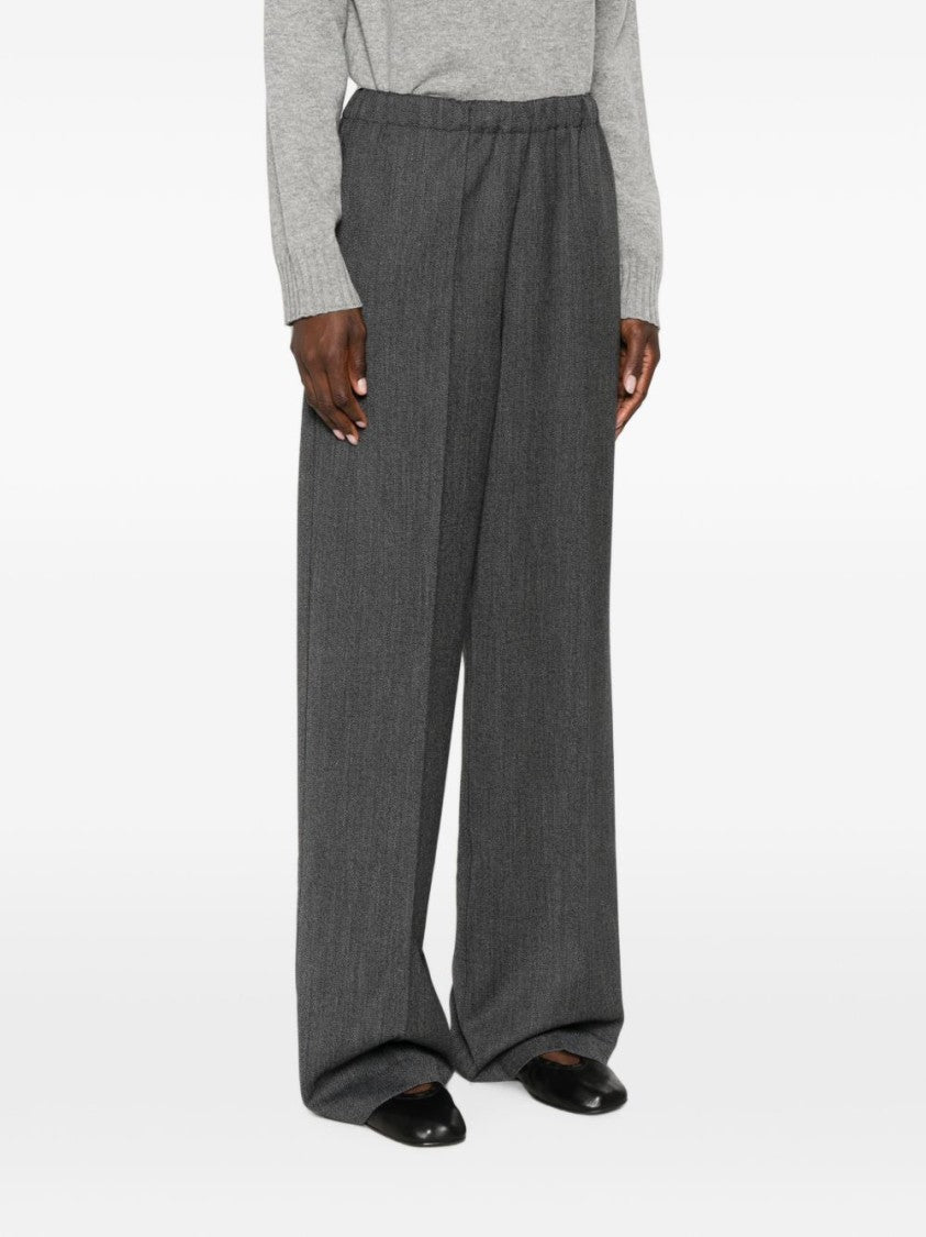 Fabiana Filippi Wide-Leg Textured Vertical Seams Trousers